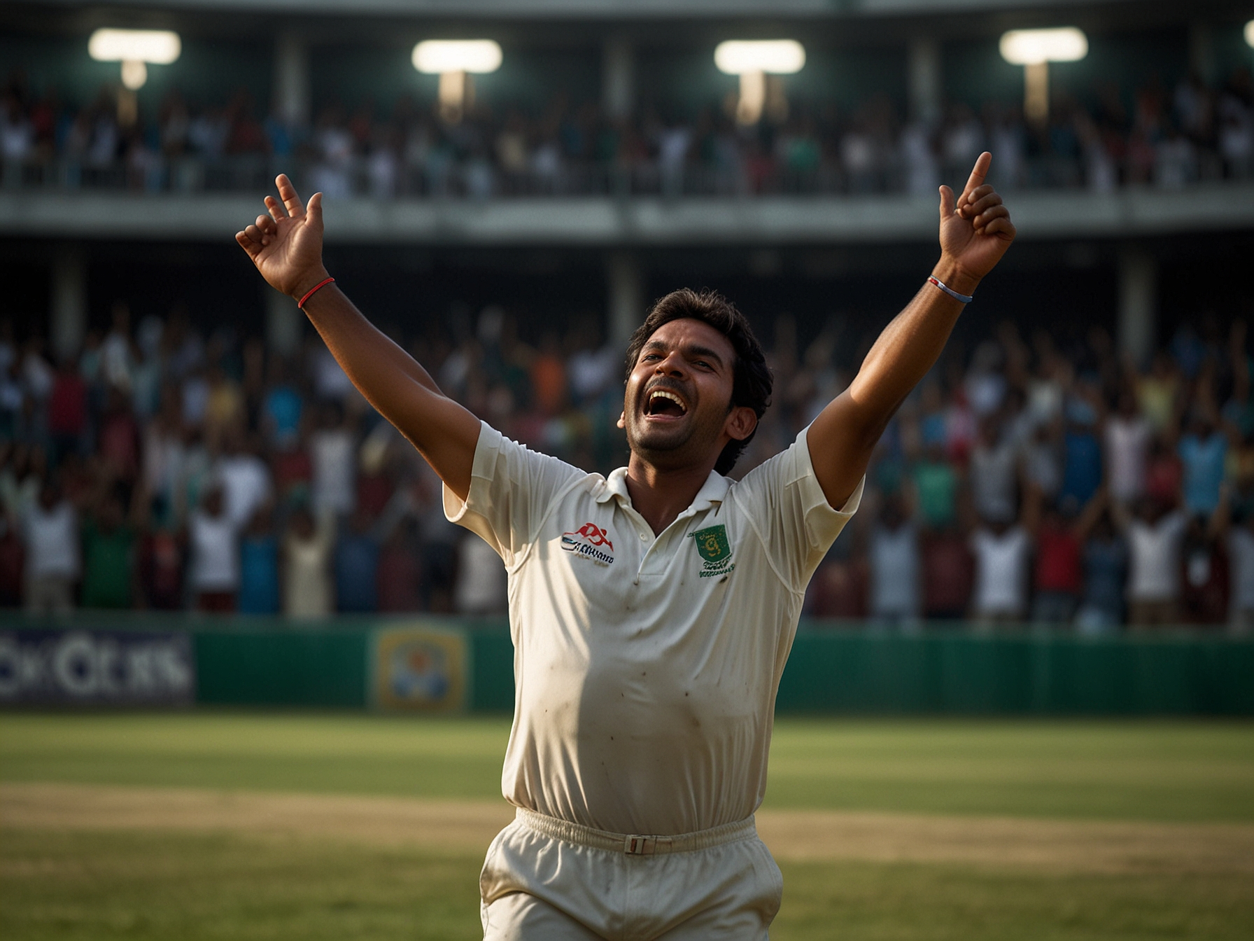 Bangladeshi cricket player celebrating a victory