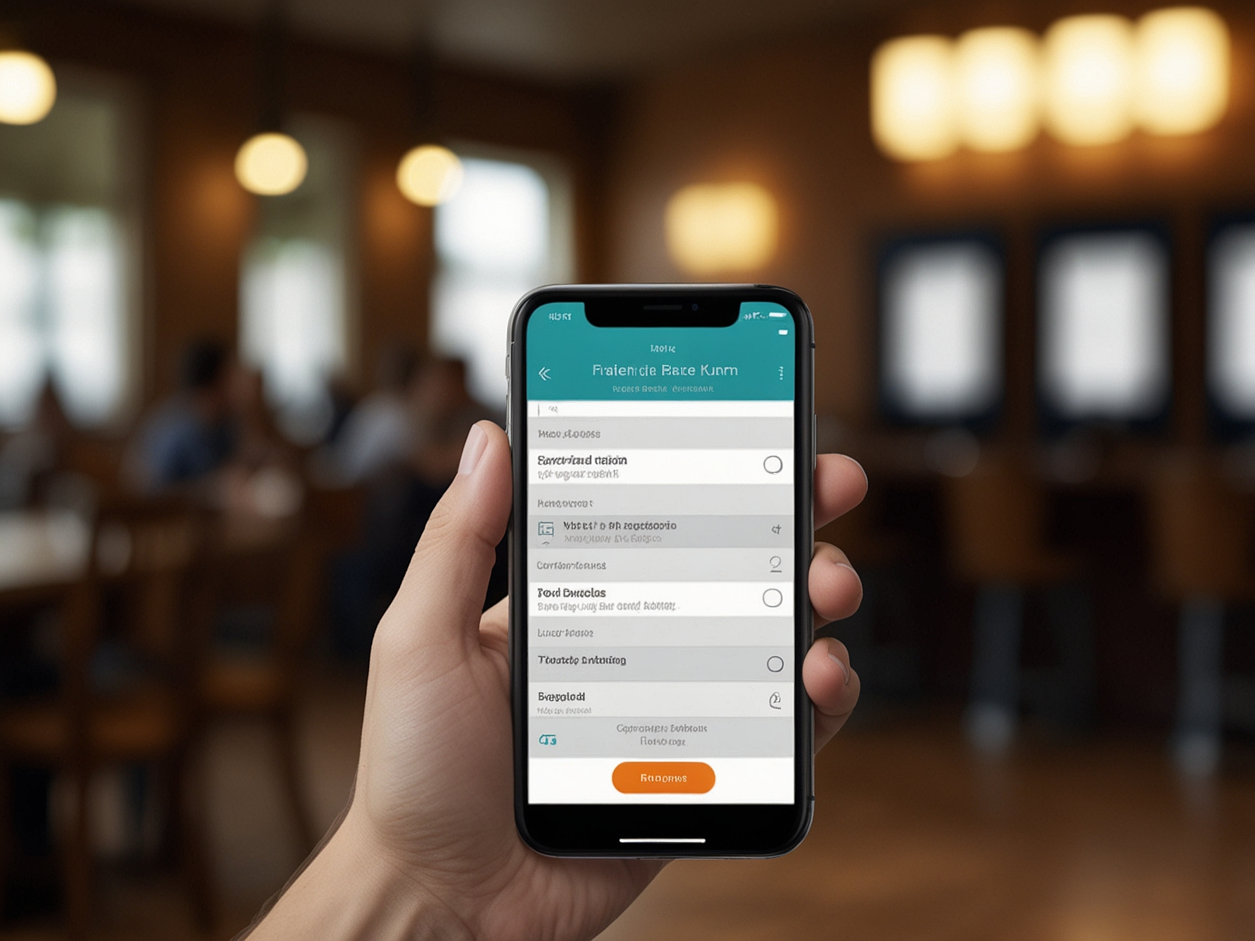 Happy user registering on mobile app